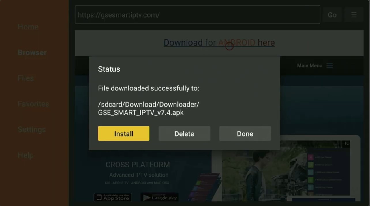 Install Downloader App - Step 4