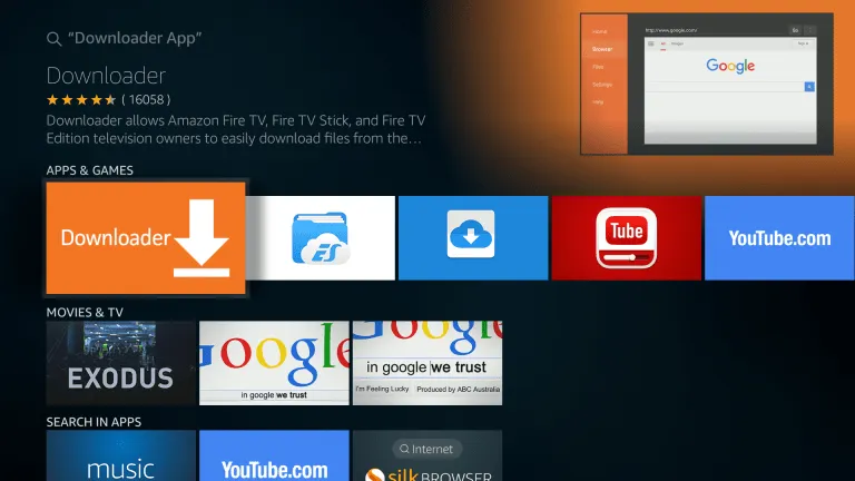 Install Downloader App - Step 1