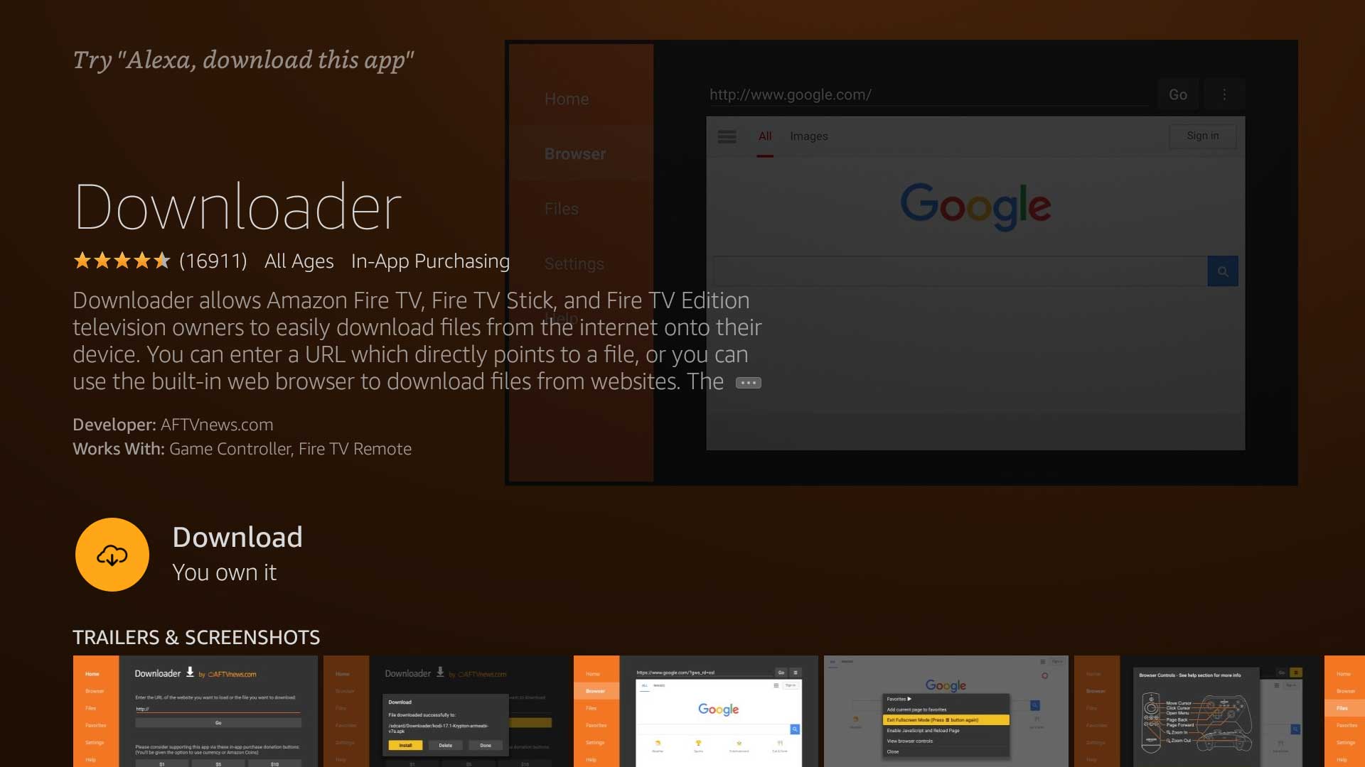 Install Downloader App - Step 2