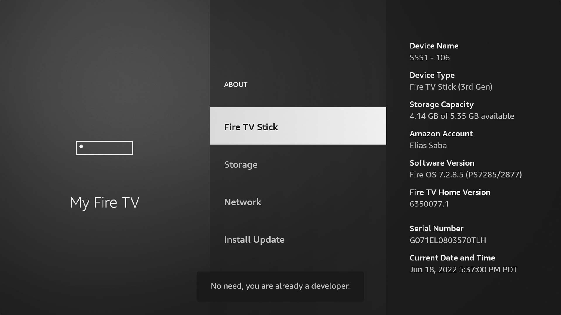 Firestick Settings - Enable Unknown Sources Step 5