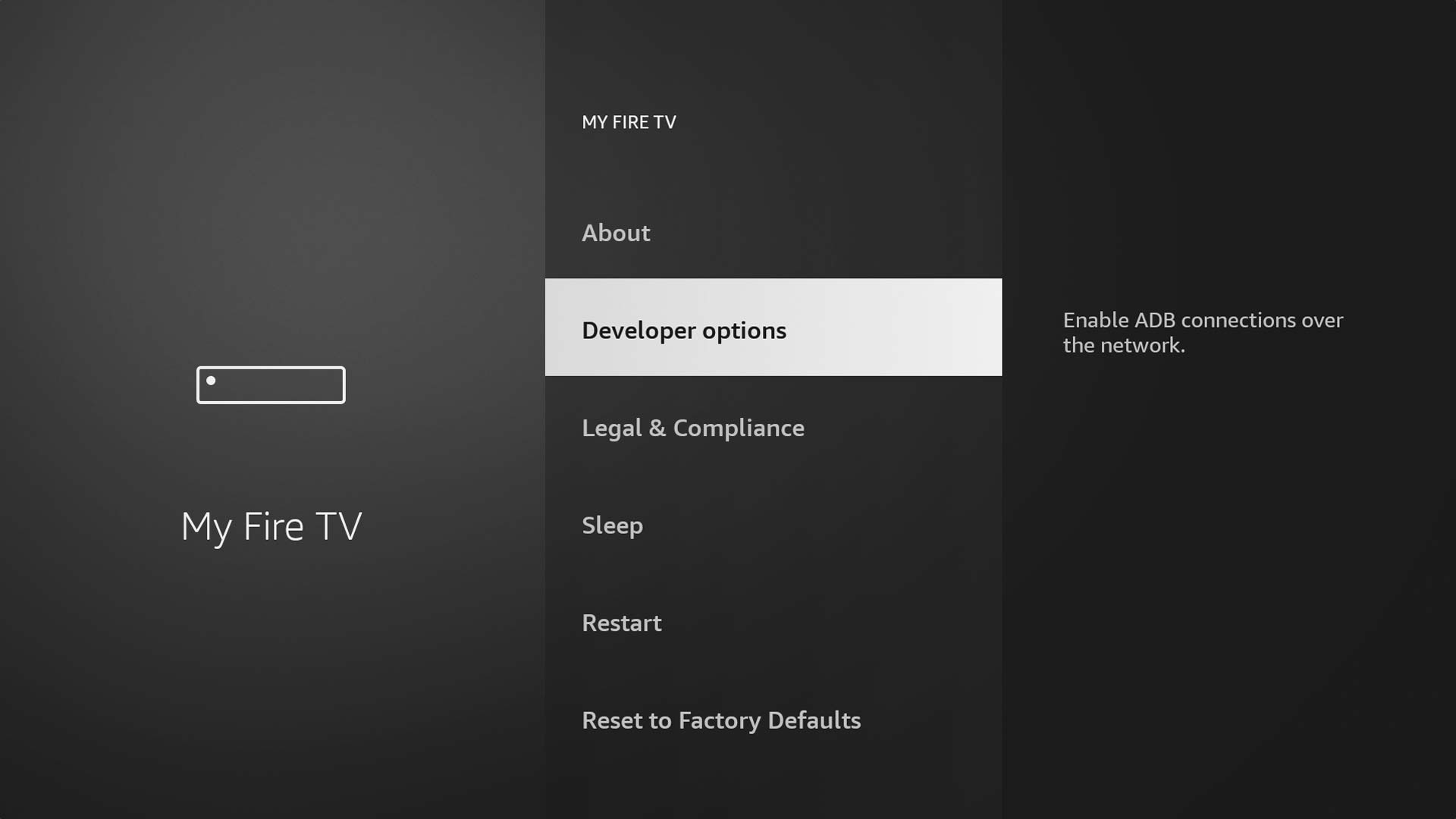 Firestick Settings - Enable Unknown Sources Step 6