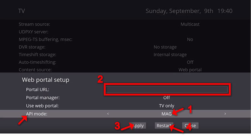 TVIP API Mode MAG setting