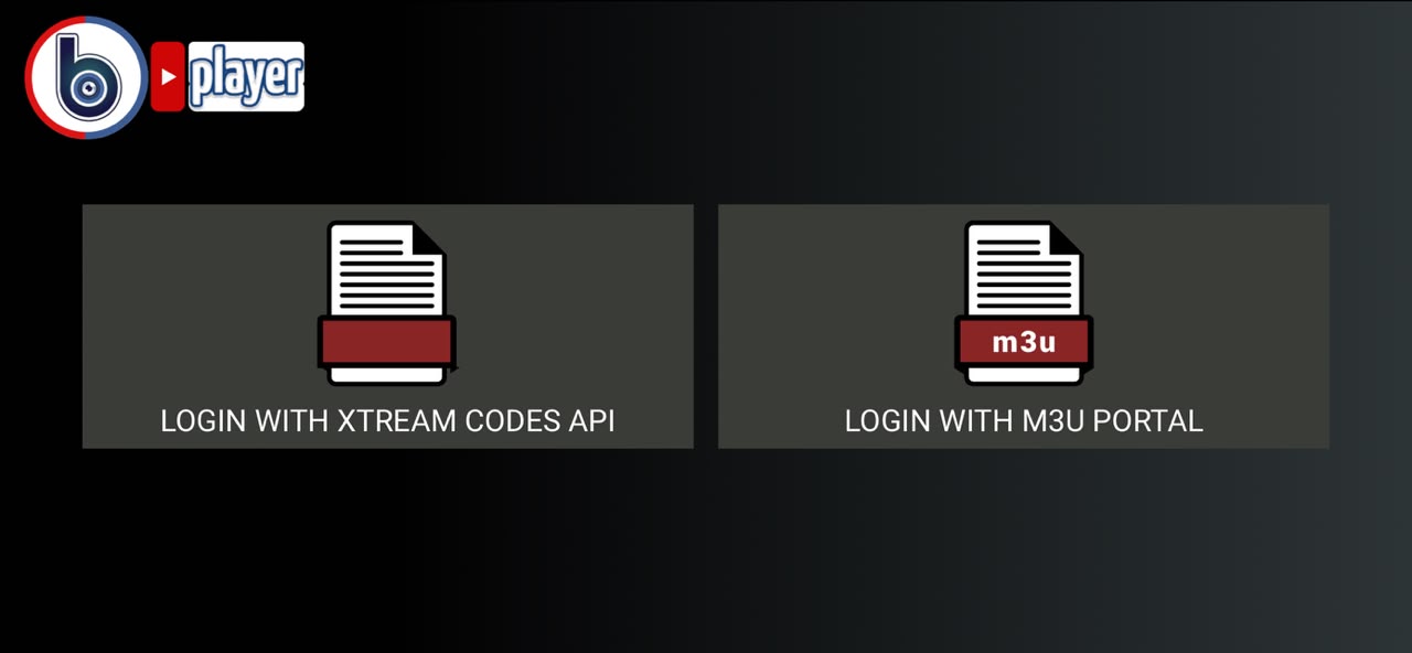 Login with XTREAM CODES - step 1