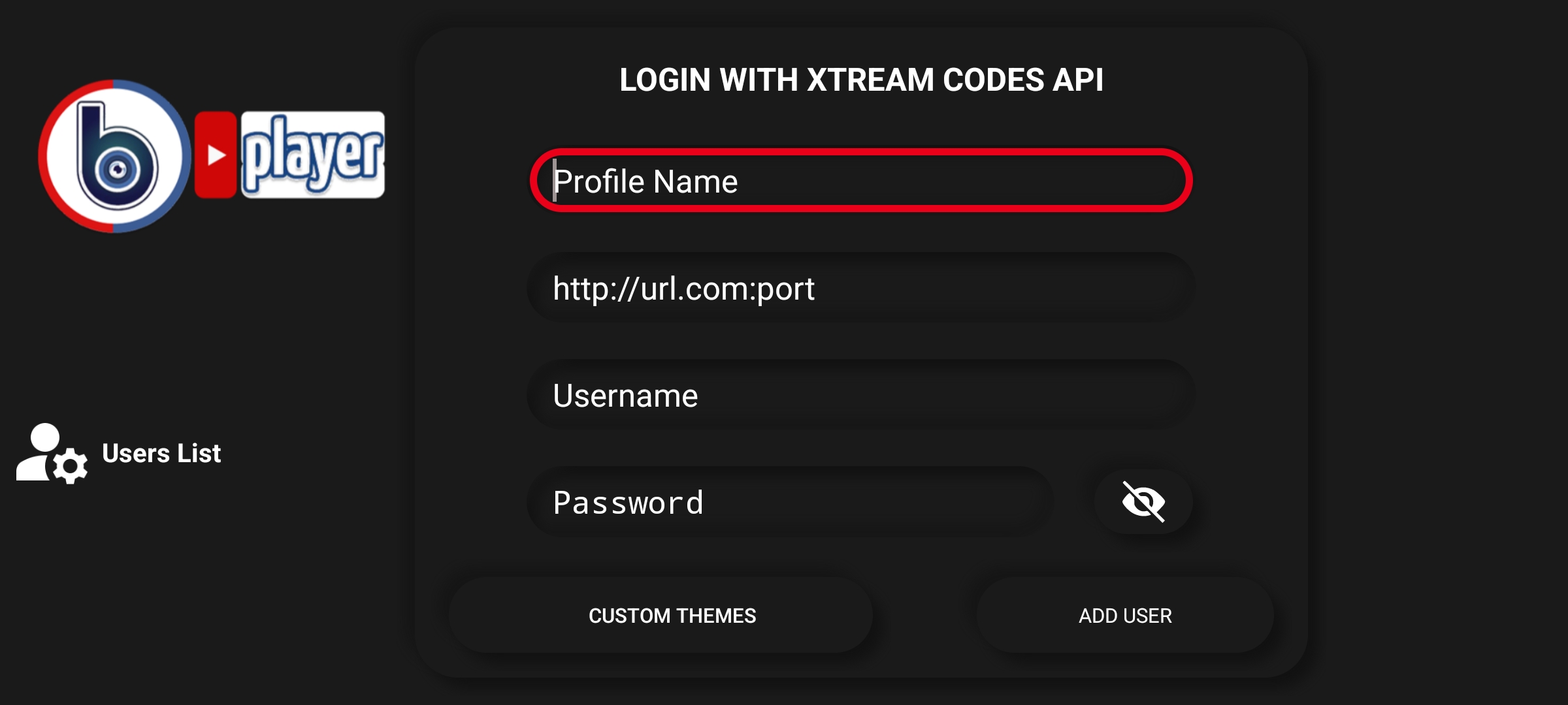 Login with XTREAM CODES - step 2